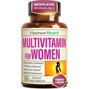 Multivitamin for kvinner med metylerte vitaminer og chelaterte mineraler for energi, fokus og immun helse – Premium daglige kvinner multivitaminer og multimineraler – 60 kapsler