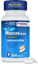 GenCare Mucus Relief Forventende Guaifenesin 400 mg 200 Tabletter Verdipakke - Fastvirkende thinning av Mucus for forkjølelse, bryst kongessjon, influensa, hosting og allergier