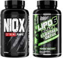 Nutrex Research NIOX Extreme Pumpsc og Lipo6 Detox og Cleanse - NO3-T Arginin Nitrat Supplement med vitamin C og AstraGin - Colon Cleanser og Detox for kvinner og menn