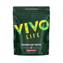 Vivo liv utføre planteprotein pulver - pea og hamp protein blanding med BCAA (34.85 oz, jordbær & vanilla)