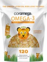 Coromega Kids Omega 3 Fish Oil Supplement, 650mg Omega-3s, Tropisk oransje + vitamin D, 120 Single Serve Squeeze Packets