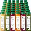 7 dagers juice rensing av rå fontene, alle naturlige rå detox rensing, juice for kroppshvile, kalde presset juice raskt, flott måte å hoppe i gang en sunn diett, 42 flaske 12oz, 7 Ginger Shots