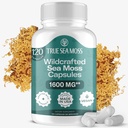 TrueSeaMoss Irish Sea Moss Capsules - 120 Original Capsules (1600mg) - Prebiotic Superfood - Boosts Immun & Digestive System - Helse, Keto Detox, Gut, Felles støtte