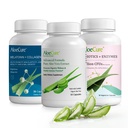 AloeCure Organic Aloe Vera Capsules Pack - 3 stykker - Melatonin + Collagen, Aloe Vera Capsules, Probiotic + Enzyme