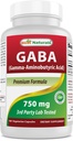 Beste Naturals GABA Supplement 750mg 180 Veggie kapsler, Naturals søvnhjelp