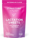Pink Stork Lactation Sweets Supplement, Bryst amming Snacks med Fenugreek og Melk Thistle å støtte brystmelk forsyning - 30 Vannmelon Candy Drops (pakke May Vary)
