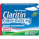 Claritin Liqui-Gels 24 timers allergi relief, ikke-Drowsy Allergy Medisin, Loratadin Antihistamin Kapsler, 60 greve