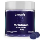 Droppels Melatonin Gummies, 5mg – Plantebasert, Vegansk Melatonin 5mg for naturlig søvn støtte med kamille ekstrakt, 60 greve, Blåbær Flavor (1-måneders forsyning)
