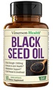 Svartfrøolje - kaldt presset svart frøoljekapsler - gir vitamin E & Omega 3 6 9 - høy styrke (1500mg) for immun & felles støtte, antioksidanter, digestion, hårhud negler - Vegan 90 Caps