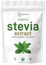 Pure Organic Stevia pulver, 8 ovner, 1418 servering, høy kvalitet Stevia Grønn Leaf ekstrakt Reb-A, redusert biter ettersmak, 0 kalorie, naturlig søtningsmidler, sukker alternativ, keto vennlig