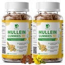 (2 Pakke) 9 i 1 Mullein Gummies for Lung Cleanse & Detox, Ekstra styrke Mullein Leaf Extract w/Quercetin, Bromelain, Elderberry & Marshmallow for respirasjon, Immun & Digestiv, Vegan, 120 Count