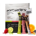 Hydrofy Hydrofy Hydrogen Vann + Electrolytes Drink Mix - Variety Pack ® H2 Hydration Packets med Molekylær Hydrogen, Natrium, Kalium, magnesium, sitron lime, bringebær, oransje + koffein ® 12 greve