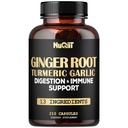 Ginger Supplements Kapsler med gurkemeie curcumin, hvitløk Bulb, Berberine HCl, Echinacea - 210 Kapsler