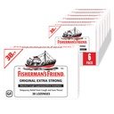 Fisherman's Friend Cough Drops, Cough Suppressant og Sore Throat Lozenges, Original Extra Sterk, 10 mg Menthol, 228 Drops (6 pakker med 38)