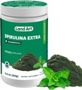 Land Art Organic Spirulina Extra pulver - Mint Flavored - 100% ren - 75 serveringer - Superfood - god smak og god lukt - 10% Bioaktiv Klorofyll - Kraftig kilde til antioksidanter