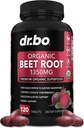 Organic Beet Root Capsules Kosttilskudd - 1350mg Beetroot Powder Extract Pills, Organic Beet Root Powder Supplement, Super Nitric Oxide Beets Høy Sirkulasjon Total vitaminer Support - 120 Bets Tabletter