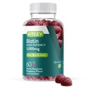 Viteey Biotin Gummies for hår hud og negler - Biotin for hårvekst Gummier - 5000 mg - Vegan, Glutenfri, Ikke-GMO – 60 count
