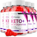 (5 Pack) Premier Keto ACV Gummies - Avansert Formel Premiere Keto Plus ACV Gummies Apple Cider Vinegar Premier ACV Diett Supplement Vurderinger Kvinner (300 Gummies)