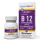 Superior Source Ingen Shot Vitamin B-12 Metylkobalamin 2000 mcg, B-6, & Metylfolat 1200 mcg - Støtter energi, hjerne og hjerte helse - Bariatrisk Vennlig - 60 Sublingual Oppløsende tabletter