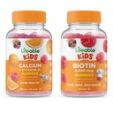 Livbar Biotin Kids + Kalsium med vitamin D Kids, Gummies Bundle - Great Tasting, Vitamin Supplement, Glutenfri, GMO Gratis, Chewable Gummy
