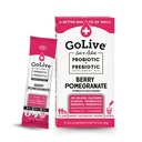 GoLive Prebiotic og Probiotic for kvinner, menn, barn. Berry Pomegranate Synbiotiske pulver w/ L-Glutamin, vitamin D3, elektrolyter. For Gut Helse, Digestion, Metabolisme, Immunitet 15-50B CFU.