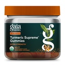 Gaia Urter Turmeric Supreme Extra Styrke Gummies - Støtter svimlende Relief for å opprettholde en aktiv livsstil - sitron Ginger Flavor - 60 Vegan Organic Gummies (20-dagers Supply)