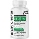 Ungdom & Tonic 15-dagers rensing – Colon & Gut Cleanse Detox Tilbakestill for Plateaus, Belly Bloating & Regularity, Digestiv helse – for kvinner og menn, 30 piller