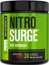 Jacked Factory NITROSURGE Pre Workout Supplement - Endless Energy, Instant Styrke gevinster, Clear Focus & Intense Pumper - Ingen Booster & Kraftig Preworkout Energi pulver - 30 Serveringer, Fruit Punch