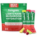 Fungies Electrolyte Drink Blande med Lions Mane Mushroom & Essential Electrolytes, 24 Variety Pack - sukkerfri Hydration Supplement pulver for voksne for hjernens helse og fokus - Mushroom Supplement