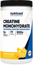 Nutricost Kreatin Monohydrat pulver (Pineapple Mango, 500 gram) - Mikronisert Kreatin Supplement - Vegan, Ikke-GMO, Glutenfri