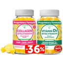 Lunakai collagen og vitamin D3 Gummies Bundle - Ikke-GMO Anti Aging Supplement for menn og kvinner - Immunitet, Bone og Mood Support Gummy for voksne - 30 dagers forsyning