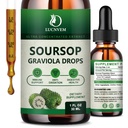 (2 Pakke) Organisk Soursop Graviola flytende dråper, Soursop ekstrakt organisk ren for naturlig antioksidant, celle støtte og regenerering, immunforsterkning, Soursop biter flytende rik på multivitamin - 2 FL OZ