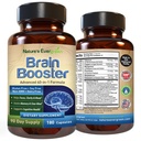 Brain Booster 40-i-1 Formula Supplement for fokus, minne, klarhet, energi | for menn og kvinner, Kognitiv funksjon Nootropisk støtte med DMAE, Hjerne Helse Formula | (180 kapsler - 90 dagers forsyning)