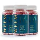 WEEM Håret og neglene Gummies - støtter sunn hår - Vegansk biotin vitaminer for kvinner og menn støtter raskere hårvekst, sterkere negler, sunn hud, ekstra styrke (3)