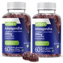 Viteey Ashwagandha Gummier med Ginseng & Lemon Balm - Mood, rolig og stress støtte Ashwagandha Kosttilskudd - Vegan, Glutenfri - 120 Count