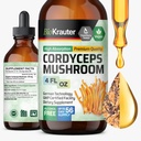 BIO KRAUTER Cordyceps Mushroom Extract - Cordyceps Sinensis Fluid Mushroom Extract - 670 mg per servering - Vegan, alkohol og sukker gratis - 4 Fl.Oz.