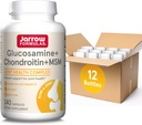 Jarrow Formler Glukosamin + Chondroitin + MSM-kapsler, felles støtte Supplement med vitamin C og Manganesisk, 240 kapsler, 60 dagers forsyning, pakke med 12