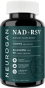 Neurogan NAD + med Resveratrol Kapsler 1:1 Forhold - 1200 mg Per servering, 90 Ct - Cellular Helse og sunn aldring kosttilskudd, energi og immunstøtte - Nicotin Adenine Dinucleotid NAD + Tillegg