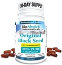 Bio Absorb Black Seed Oil Cold Pressed Kapsler. 200 mykgels, 500 mg (50-dagers forsyning). Ingen ettersmak.