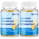Liposomal Nattokinase 12.000 FU Serrapeptase 360.000 SPU Enzyme Supplement - beriket med Synergistiske Enzymer og næringsstoff blanding og inulin for sirkulasjon, Gut, Digestion 60 Kapsler (2 flaske)
