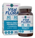 Vital Planet - Vital Flora Mens Daily Probiotic, 60 milliarder CFU, 60 diverse strutser, 7 organiske prebiotika, immunstøtte, gass lindring, kolon og digestive helseprobiotika for menn 30 kapsler
