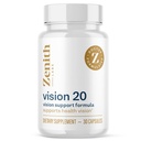 Zenith Labs Vision 20 Øyevitaminer - Lutein, Zeaxanthin og Bilberry Extract - Støtter Eye Strain og Eye Health - Carotenoid Blend