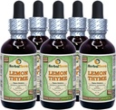 Lemon Thyme (Thymus x Citriodorus) Glyceritt, organisk tørket herb alkoholfri flytende ekstrakt (merkenavn: HerbalTerra, stolt laget i USA) 5x2 fl.oz (5x60 ml)