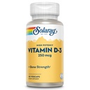 SOLARAY Vitamin D3 10000IU (250mg) - høy styrke vitamin D - med VIT D3 som kolekalciferol - sterke bein og immunstøtte Supplement - 60-dagers garanti, 60 serveringer, 60 Vegkaps