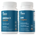 Dr. Tobias Omega 3 Fish Oil og DIM Complex kosttilskudd, støtter hjerte, hjerne immunfunksjon og hormonbalanse for kvinner og menn med bioperin, borccoli ekstrakt & kalsium D-Glucarate, 60 kapsler