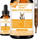 15 i 1 Multivitamin for hunder - Hunde Multivitamin flytende støtte felles, Gut & Immune Helse - Canine Digestion, hjerte, hud og Coat Helse - Vitamin Supplements for Puppy - Bacon Flavor