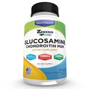 Zenesis Labs Glukosamin Sulfat + Chondroitin + MSM Kombinasjon Joint & Cartilage Supplement 450 kapsler (Bulk 90 dagers forsyning) 1500mg, 1200mg, 2000mg per servering