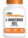 BulkSupplements.com L-Ornithine HCl Kapsler - L-Ornithine Hydrochloride, L-Ornithine 1000mg - Aminosyrer Supplement, Glutenfri, 2 kapsler per servering, 180 greve (pakke av 1)