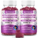 2 Pakker 2000mg Glukosamin Chondroitin Gummies, Ekstra styrke Glukosamin med Chondroitin MSM & Turmeric, Joint Support Supplement, Antioksidant Immun Support - 120 Gummies