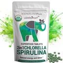 Organic Spirulina Clorella Tabletter - 50 serveringer - 2-i-1 Superfood Algae Supplement for naturlig immunologisk støtte, Detox og energiforsterkning. Organisk klorofyll. Esperulina